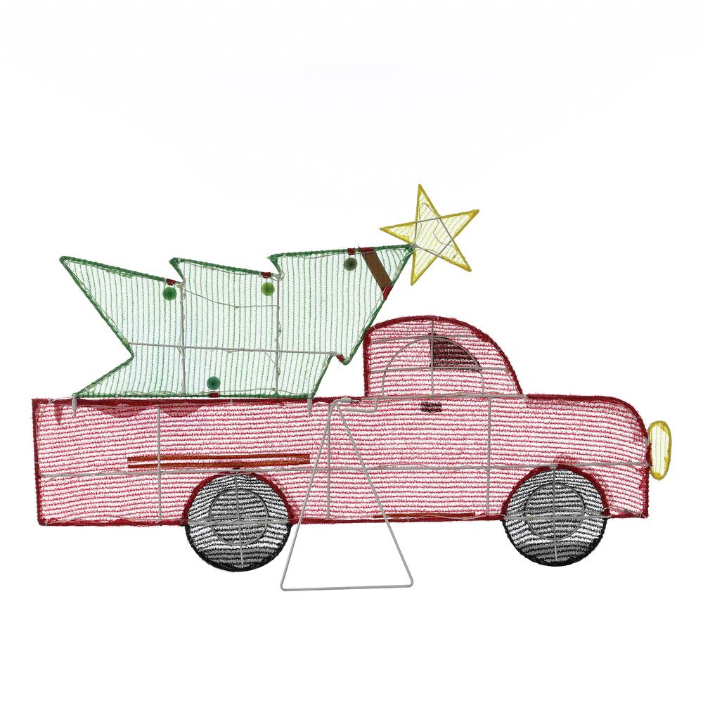 Lighted Red Truck and Christmas Tree Yard Decoration. Picture 5