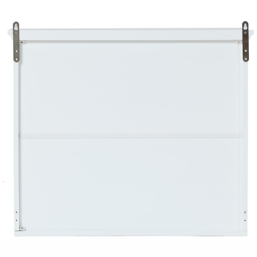 White MDF Wood Glass Pane Bathroom Wall Cabinet. Picture 11