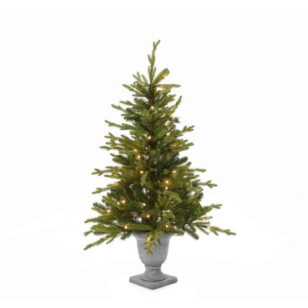 4Ft Pre-Lit LED Artificial Fir Christmas Tree with Urn Pot. Picture 1