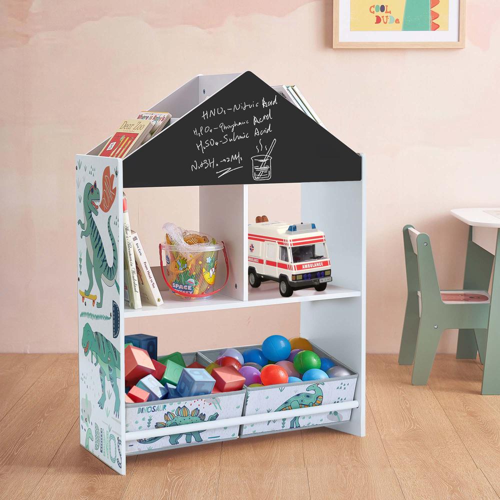 Children's Multi-Functional Dinosaur House Bookcase Storage Bin Floor Cabinet. Picture 6