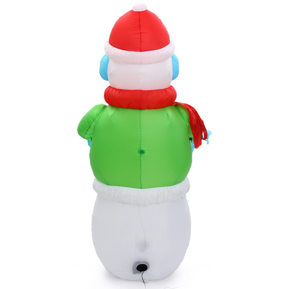 6Ft Shivering Snowman in Ugly Christmas Sweater Inflatable with LED Lights. Picture 7