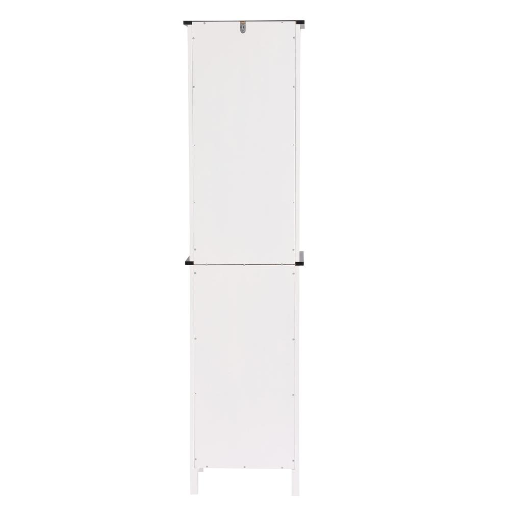 White Wood 63" H Tower Bathroom Cabinet. Picture 6