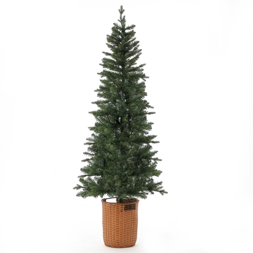 6.5ft Pre-Lit Artificial Christmas Tree with Pot. Picture 1