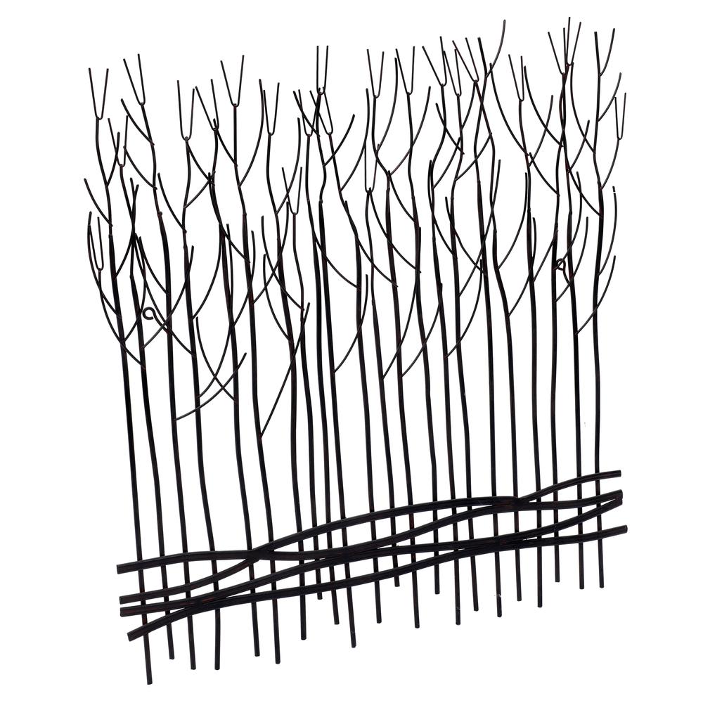 Rustic Black Large Metal Abstract Field of Trees Wall Decor. Picture 8