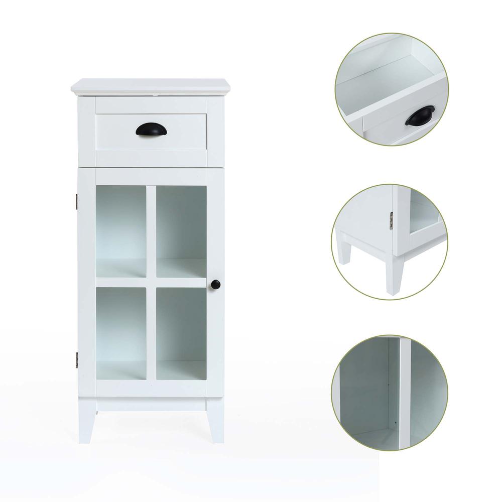 White MDF Wood Slim Bathroom Storage Cabinet and End Table. Picture 6