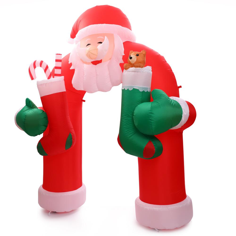 9Ft Santa Stockings Arch Inflatable with LED Lights. Picture 5