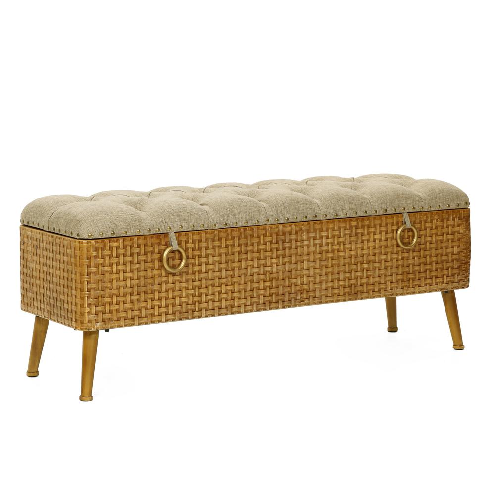47.2-Inch Wide Upholstered Entry and Bedroom Bench with Hidden Storage. Picture 8