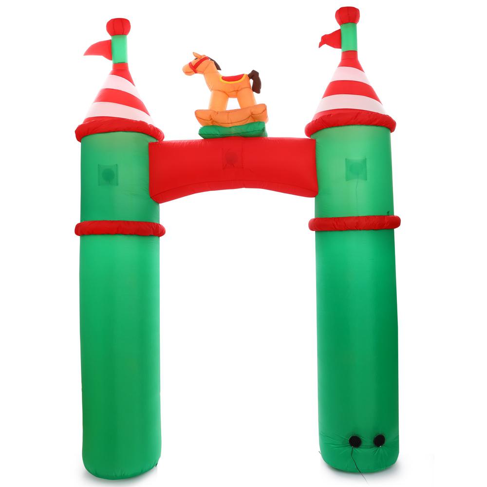 10Ft Toy Shop Inflatable Arch with Nutcracker Guards and LED Lights. Picture 6