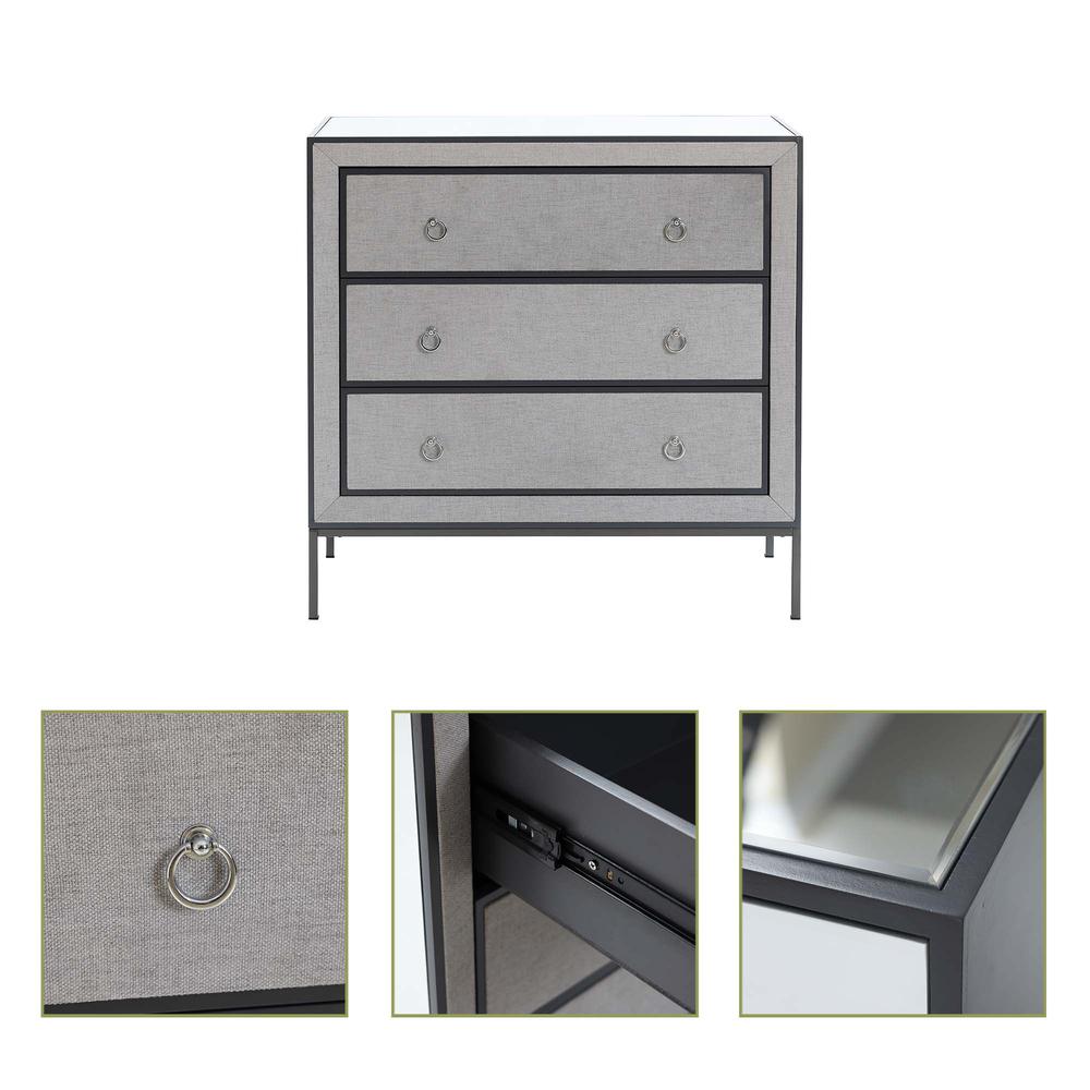 Modern Gray 31.5" Wide 3-Drawer Bachelor Chest. Picture 6