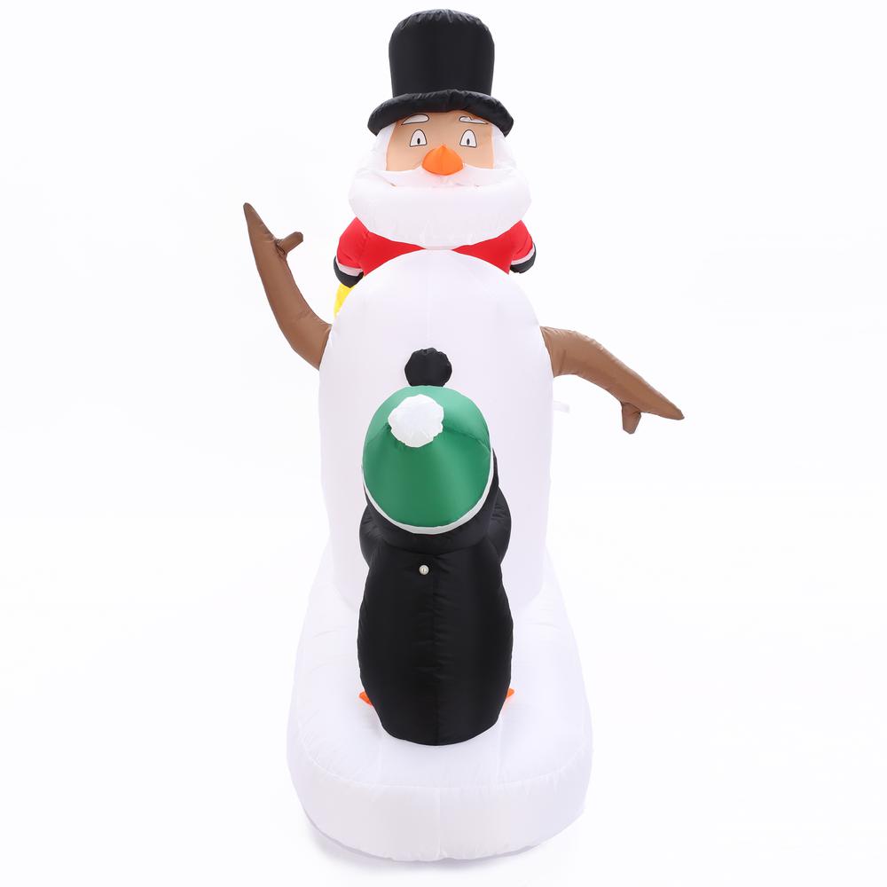 6Ft Santa Snowman and Penguin Inflatable with LED Lights. Picture 8