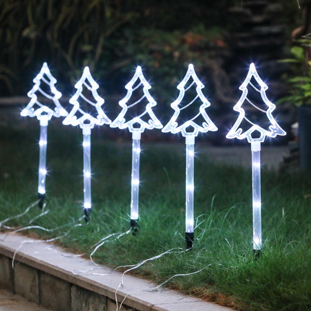 Set of 5 Lighted Christmas Tree Stakes. Picture 4