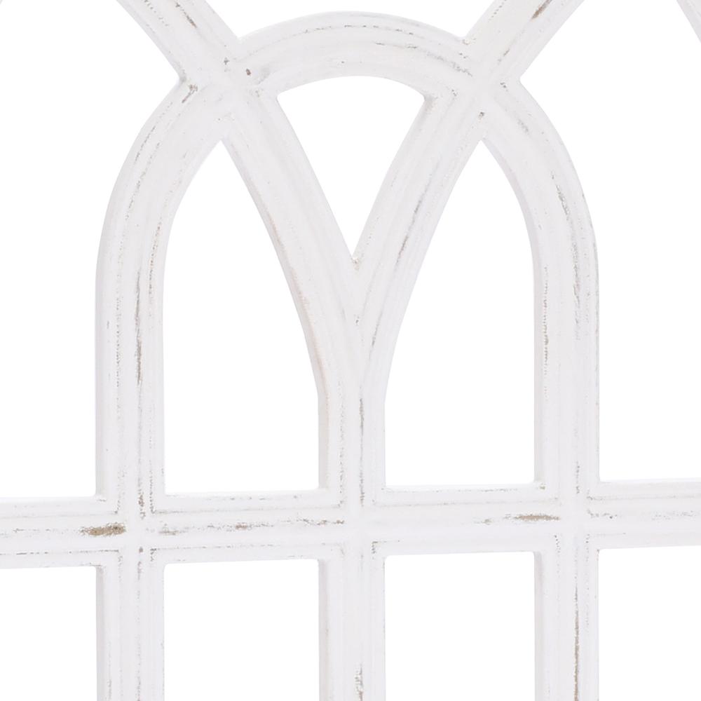 Distressed White Vintage Arched Window Wood Wall Decor. Picture 9