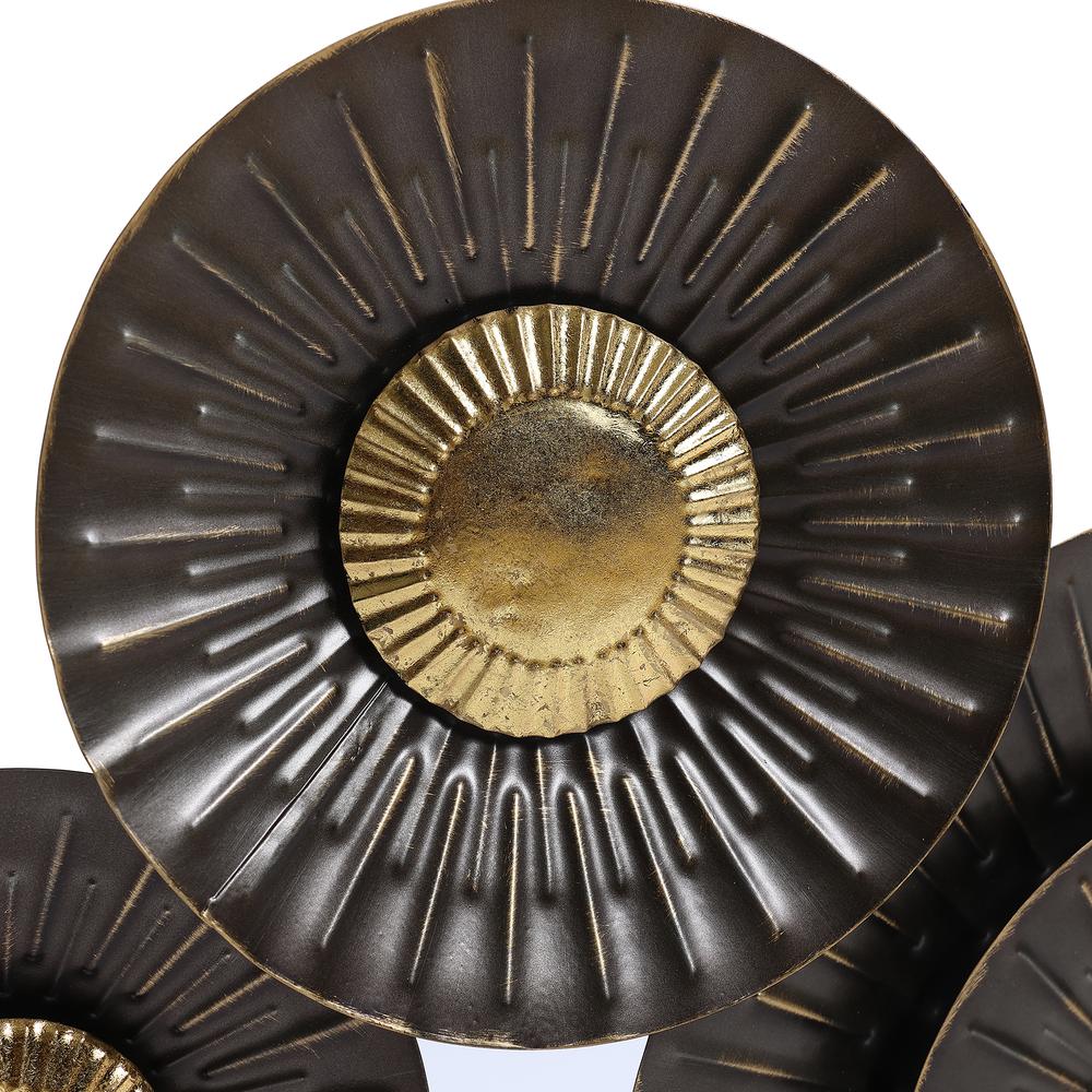 41.3" W Brown and Gold Metal Abstract Flower Wall Decor. Picture 8