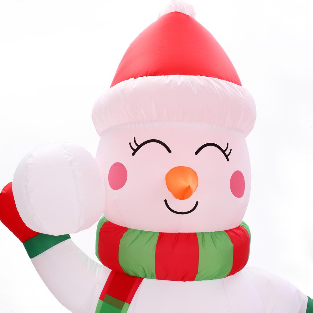 6Ft Snowman Couple Inflatable with LED Lights. Picture 10
