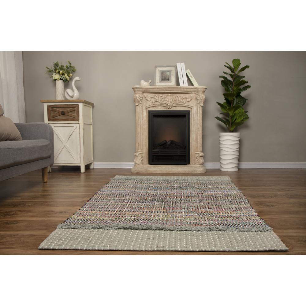 4'x6' Handloom Multi-Color  Recycled Cotton Rug. Picture 7