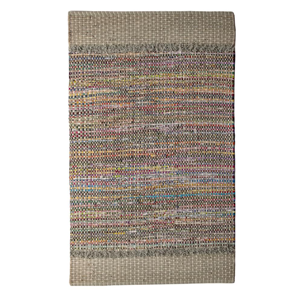 4'x6' Handloom Multi-Color  Recycled Cotton Rug. Picture 1