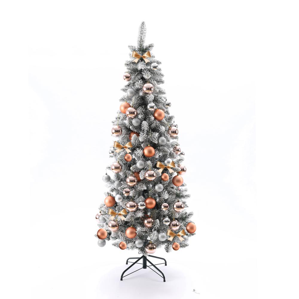 6Ft Artificial Flocked Slim Fir Christmas Tree. Picture 3