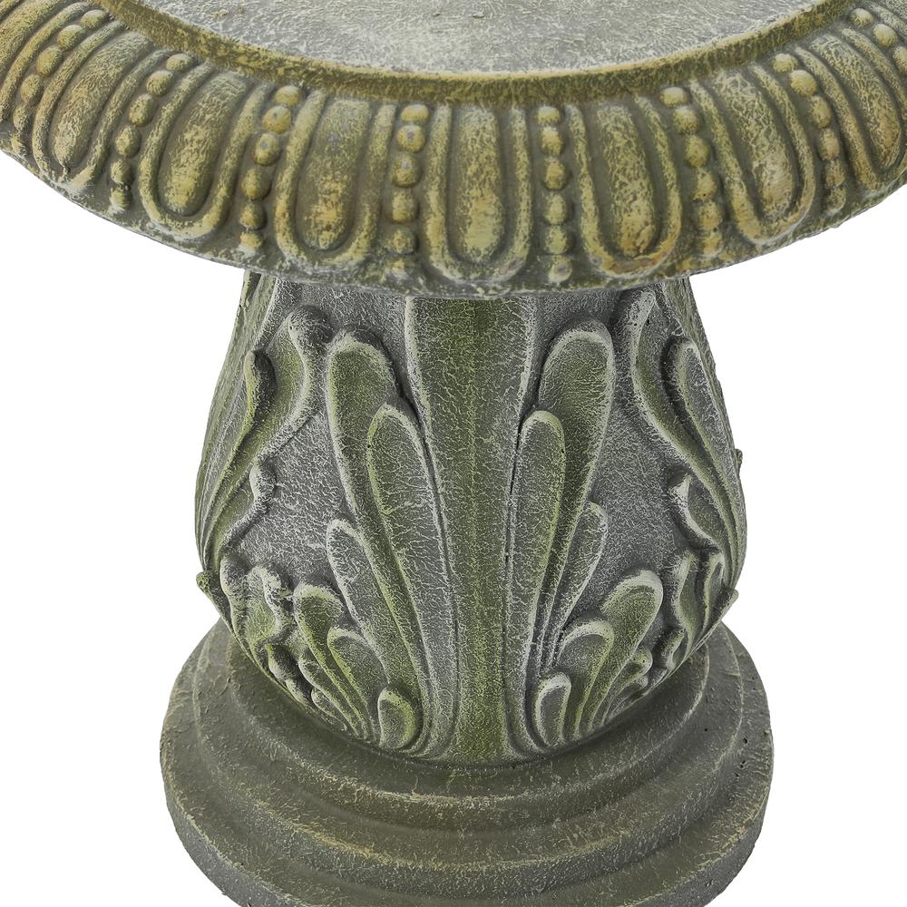 Gray/Green Cement Outdoor Umbrella Table. Picture 5