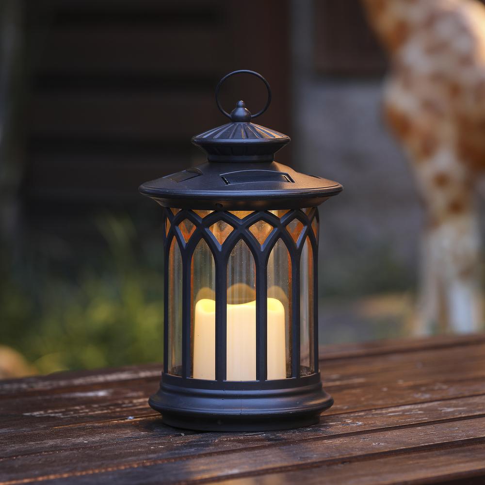 Round Lantern with Candle Solar Light. Picture 2