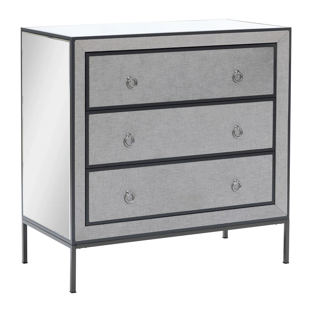 Modern Gray 31.5" Wide 3-Drawer Bachelor Chest. Picture 3