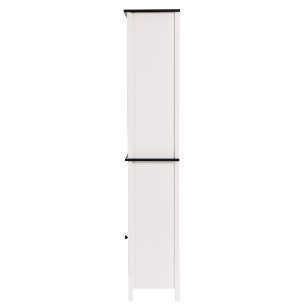 White Wood 63" H Tower Bathroom Cabinet. Picture 5