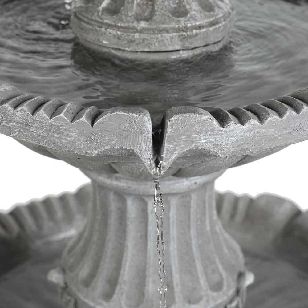 Gray Resin 50" H 2-Tier Outdoor Fountain. Picture 4