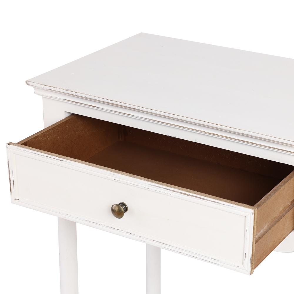 LuxenHome White Wood 2-Drawer Storage Console Table. Picture 8