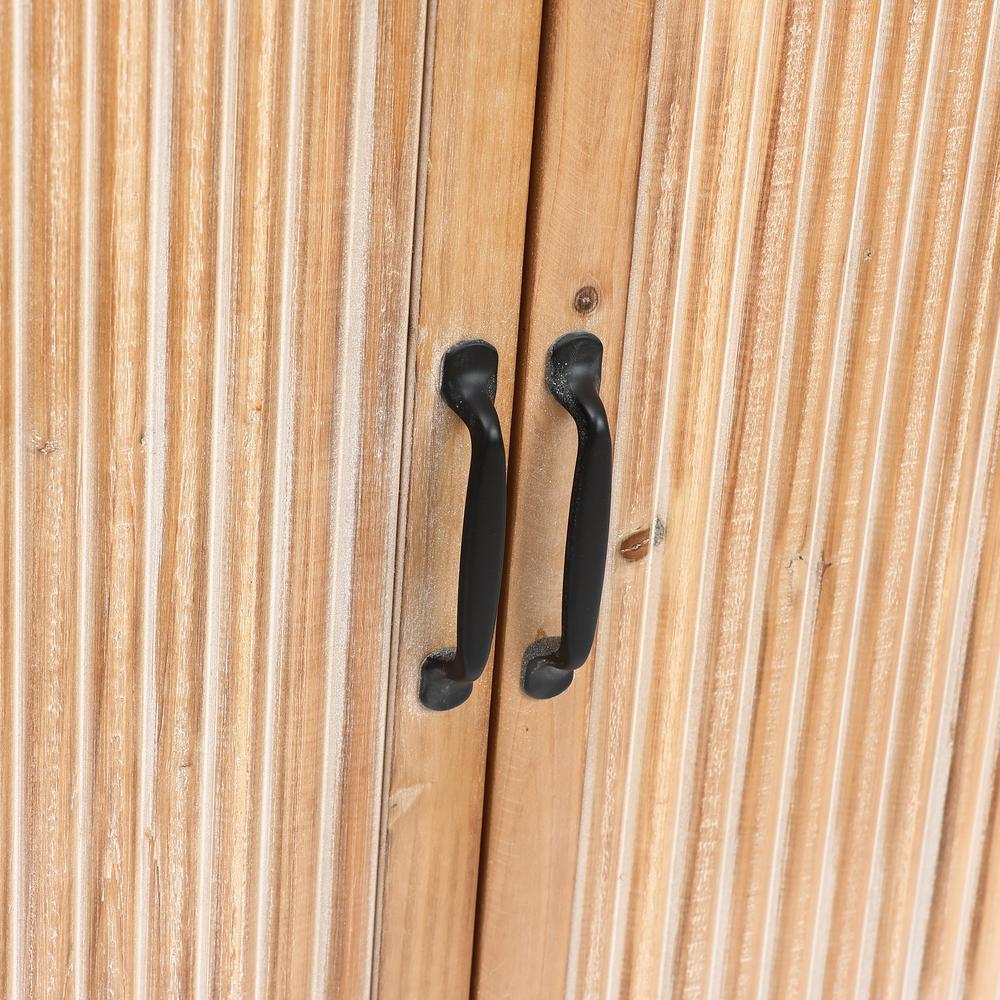 LuxenHome Natural Wood 2-Door Storage Cabinet. Picture 7