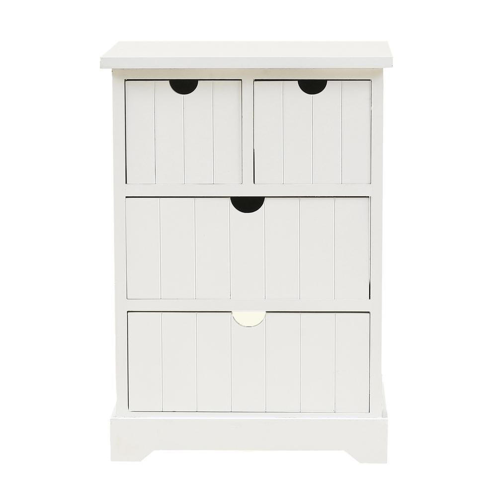 White Bead Board Wood Accent Chest. Picture 1