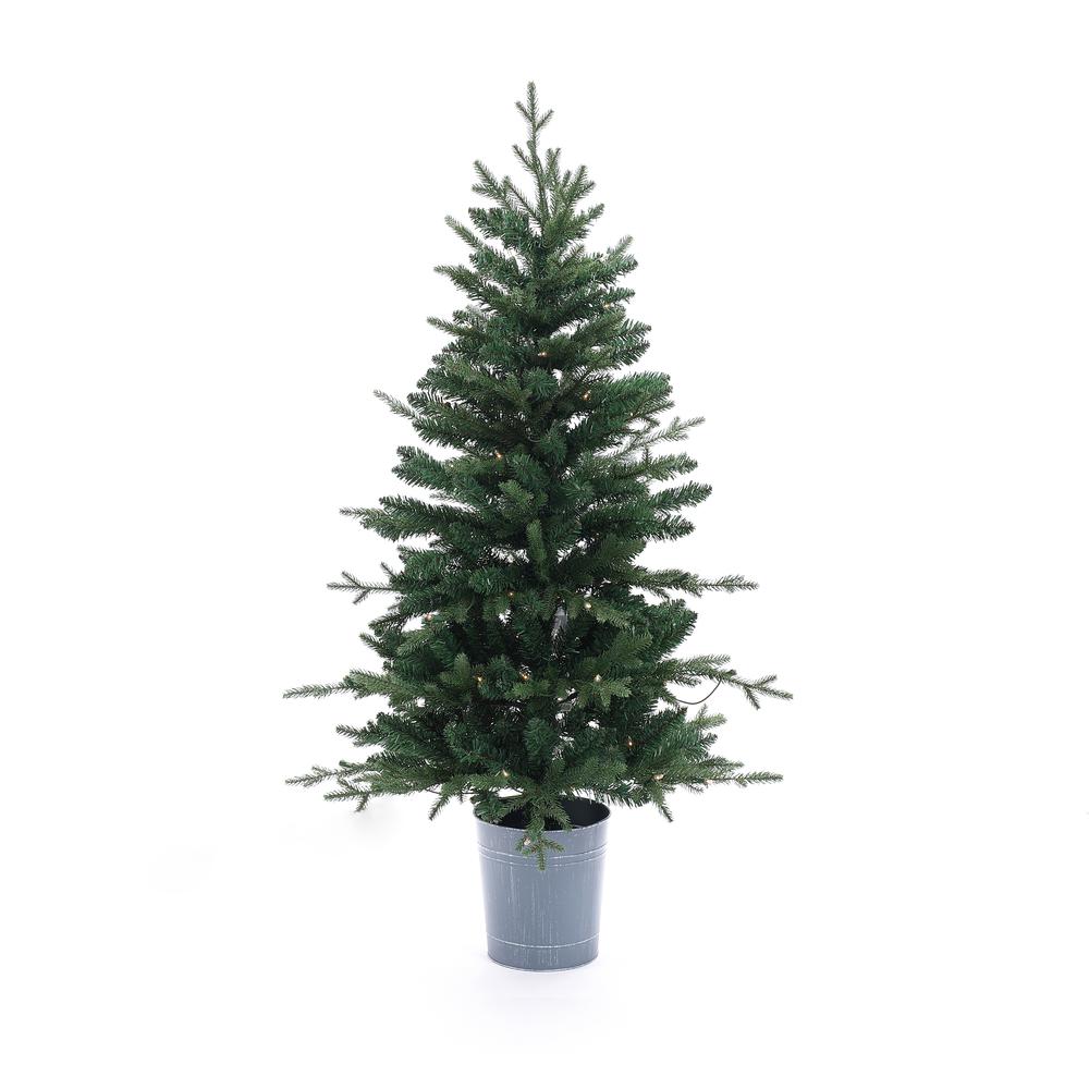 4Ft Pre-Lit LED Artificial Fir Christmas Tree with Metal Pot. The main picture.