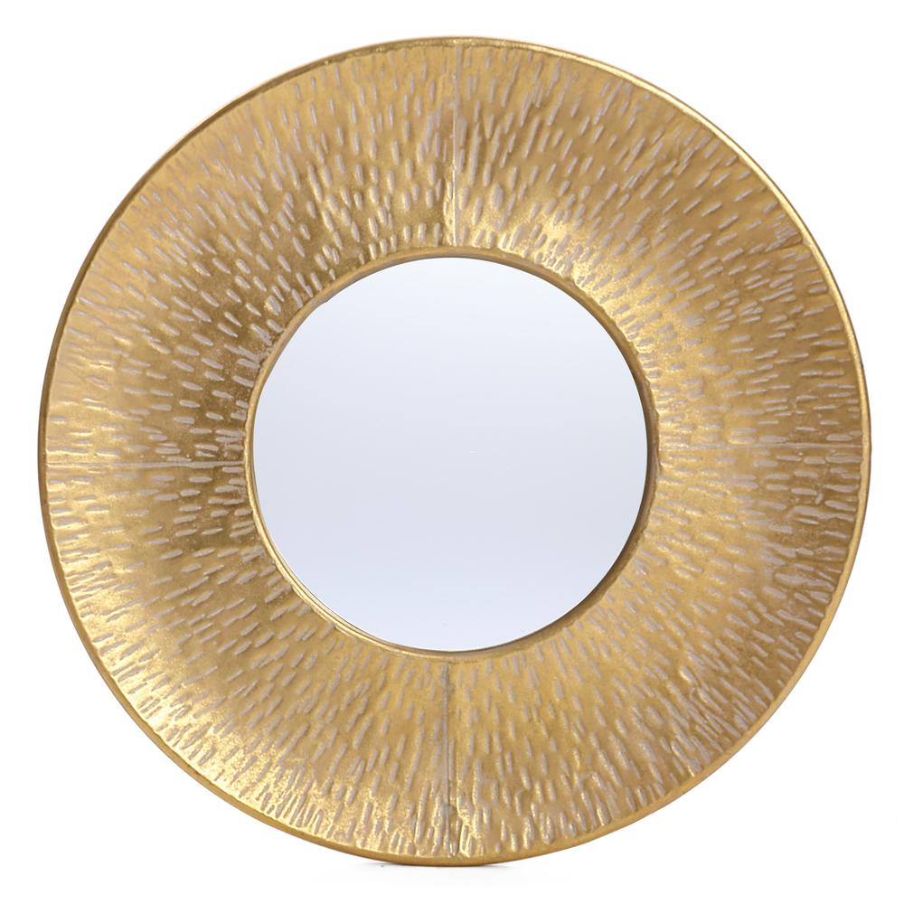 3-Piece Gold Metal Round Wall Mirror Set. Picture 7