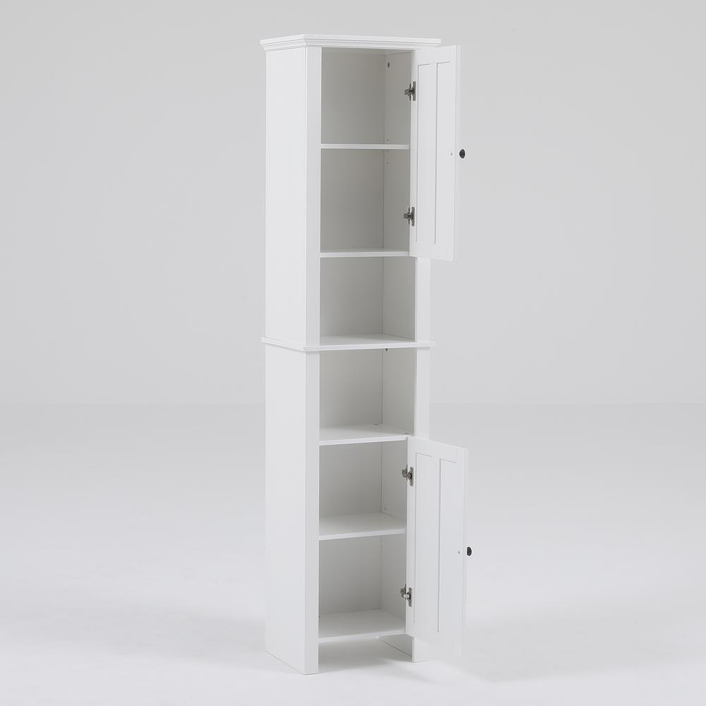 White MDF Wood 67-Inch Tall Tower Bathroom Linen Cabinet. Picture 4