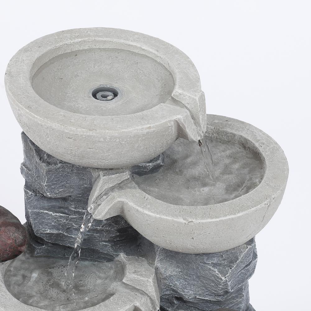 Polyresin Tiered Pots Outdoor Fountain. Picture 4
