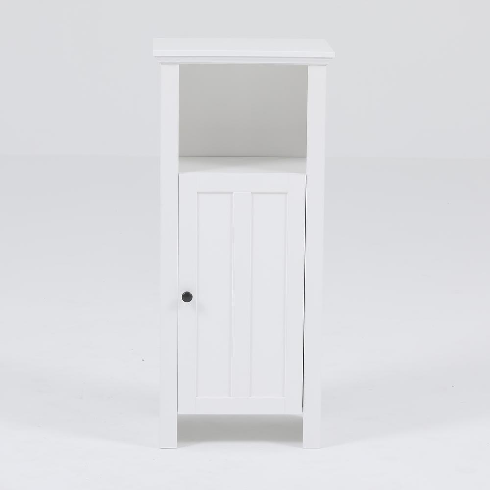 White MDF Wood Floor Bathroom Storage Cabinet. Picture 1
