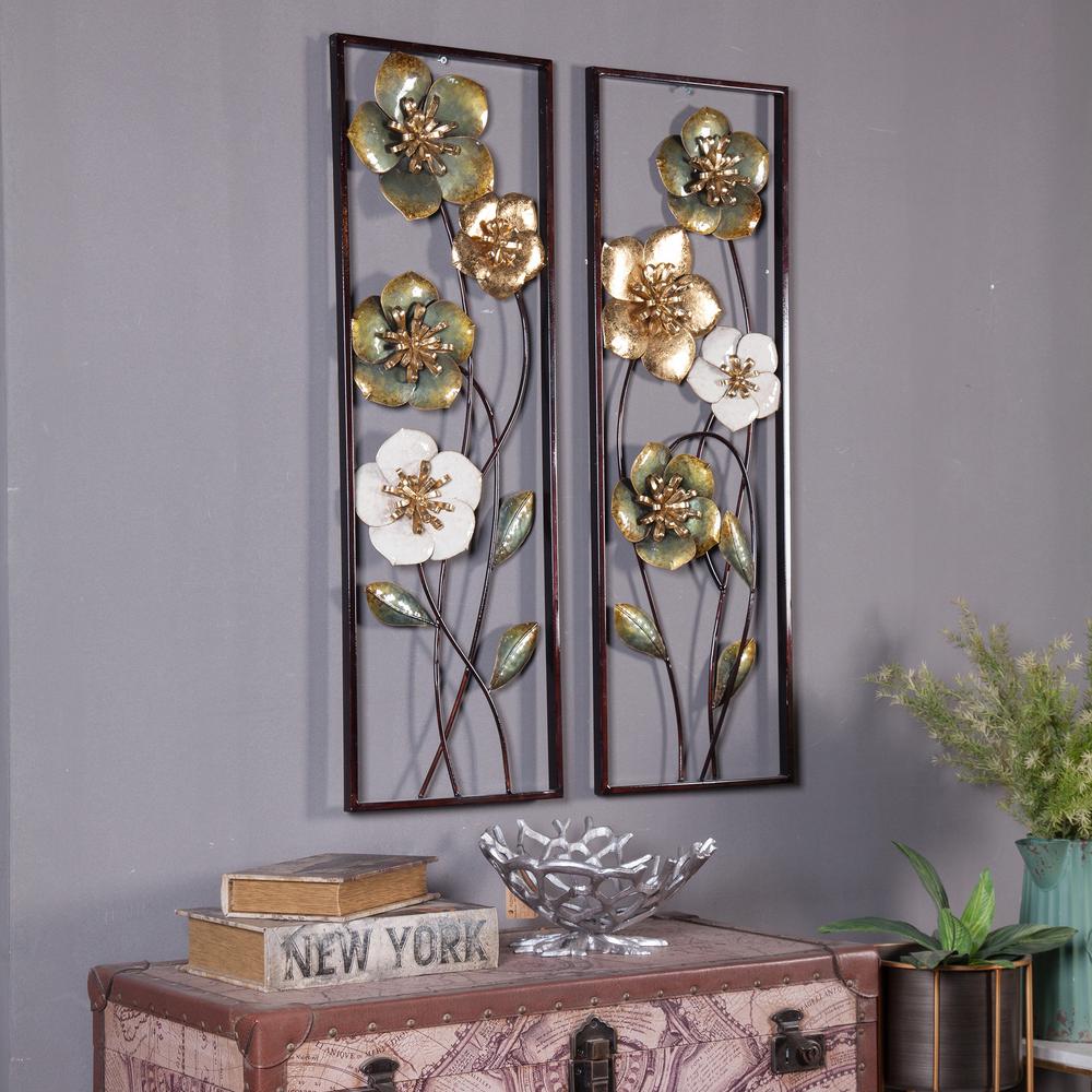 2pc Metal Flowers Wall Decor. Picture 9