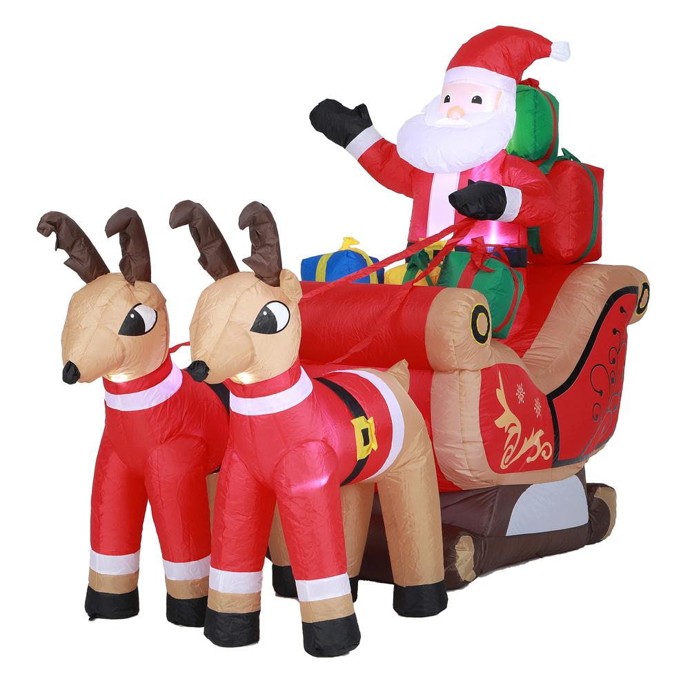 7Ft Santa and Sleigh Inflatable with LED Lights. Picture 3