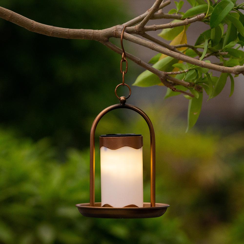 Hanging Copper Solar Light Lantern. Picture 2