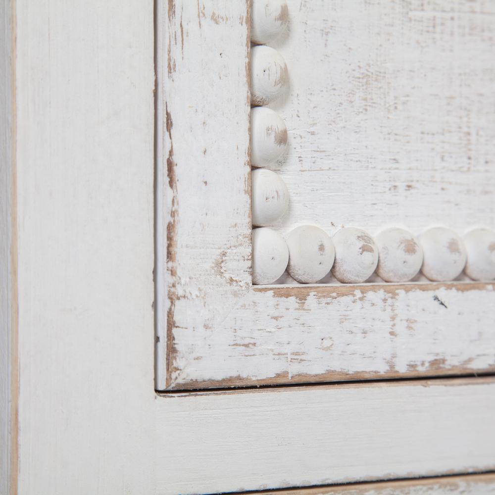 Distressed White Wood 2-Drawer 2-Door Storage Cabinet. Picture 11