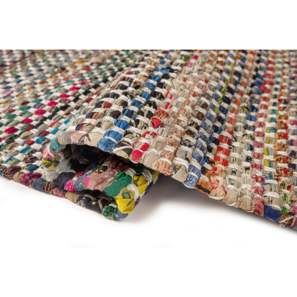 4'x6' Handloom Recycled Cotton Rug with Tassels. Picture 6