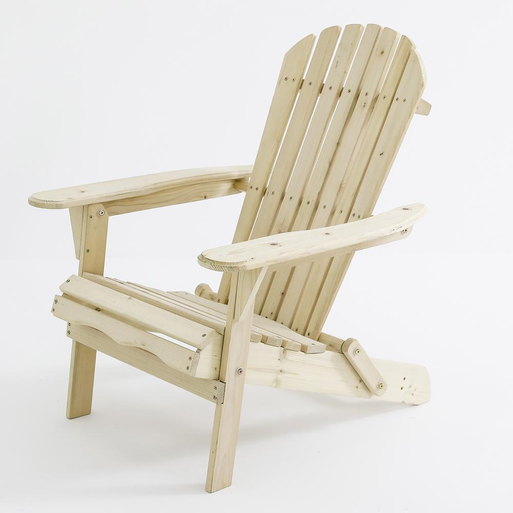 Natural Wood Adirondack Chair. Picture 1
