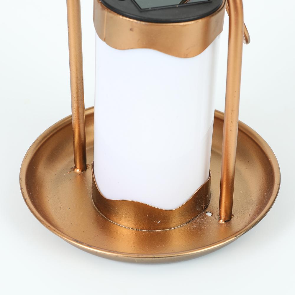 Hanging Copper Solar Light Lantern. Picture 5