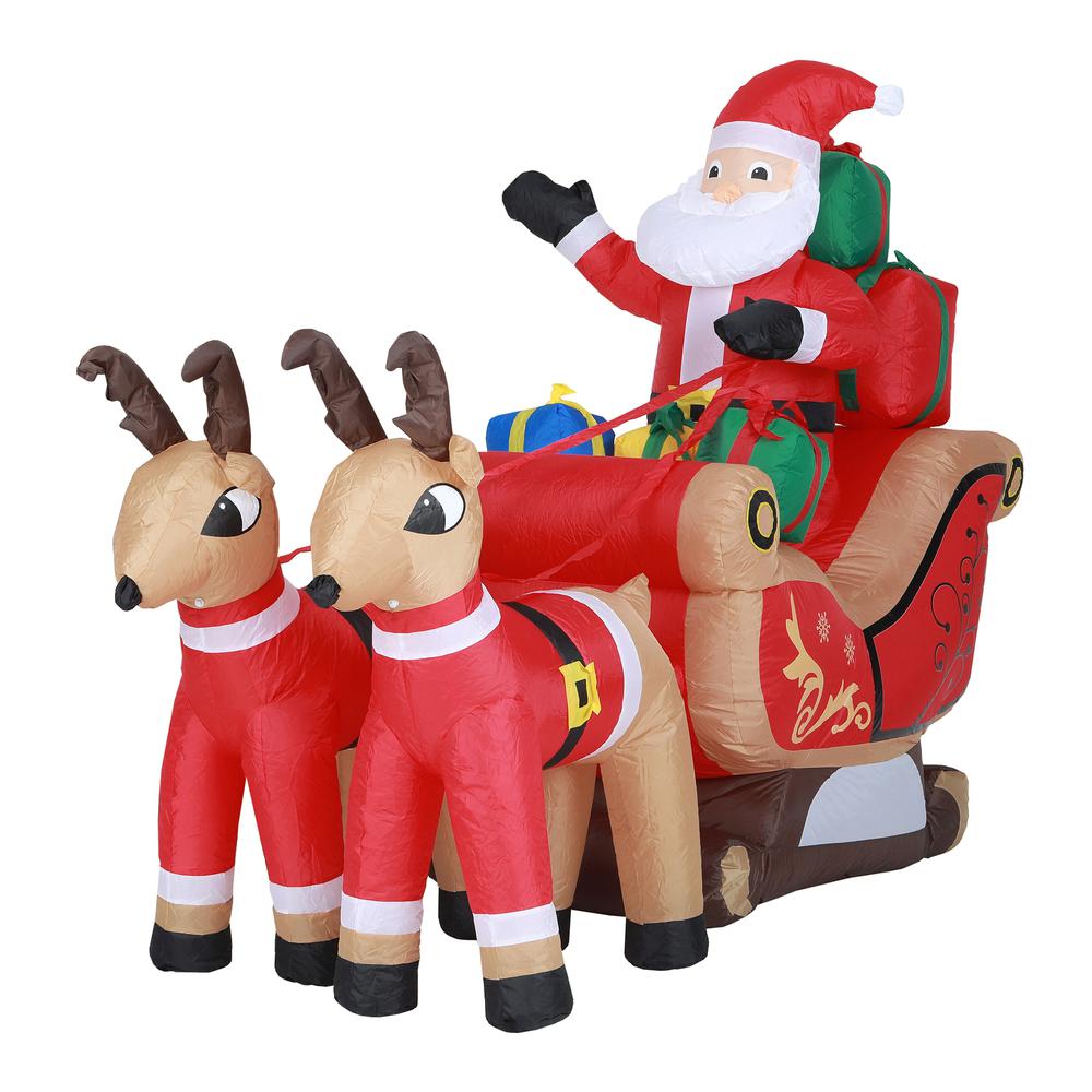 7Ft Santa and Sleigh Inflatable with LED Lights. Picture 1