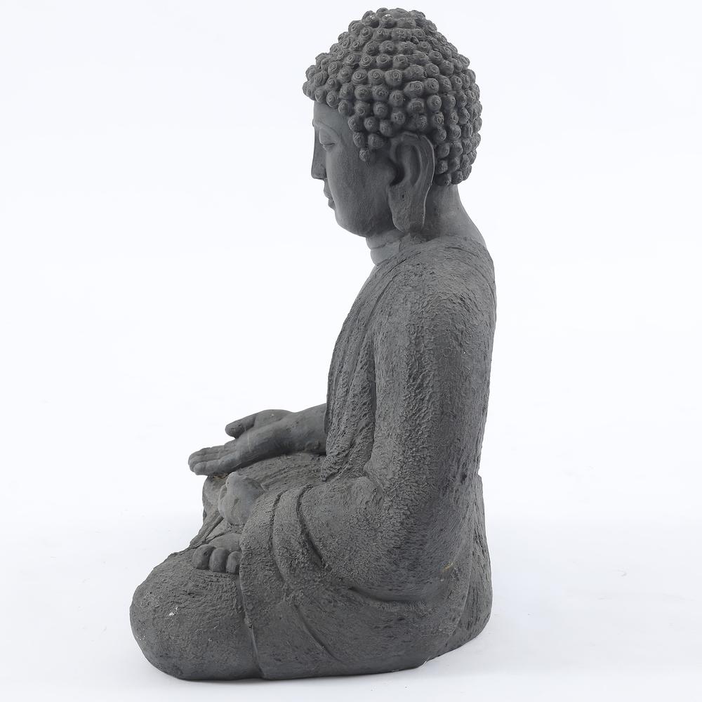 LuxenHome Gray MgO Meditating Buddha Outdoor Statue. Picture 7