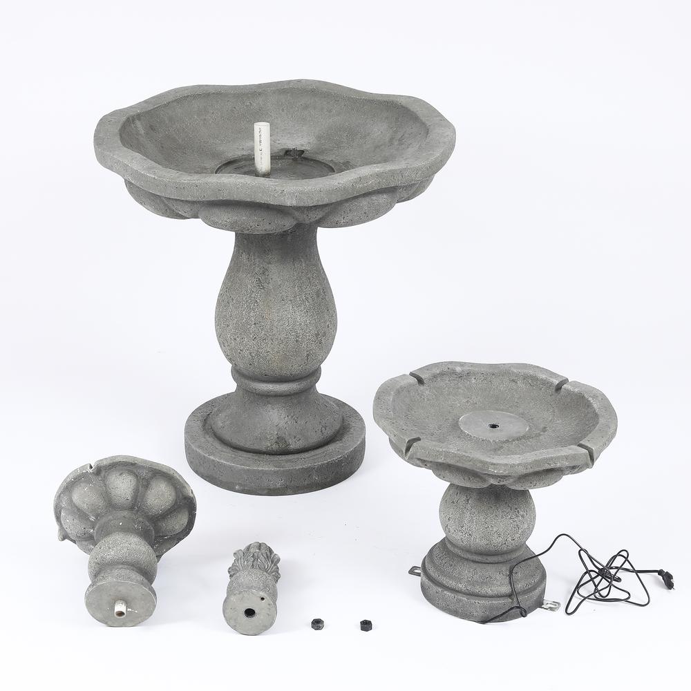 Roma Resin 3-Tier Stone Finish Outdoor Fountain. Picture 3