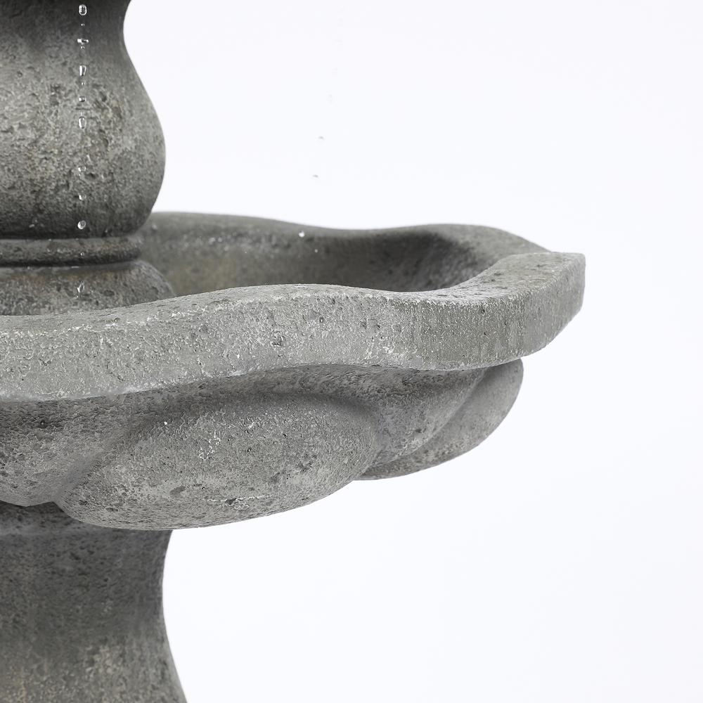 Roma Resin 3-Tier Stone Finish Outdoor Fountain. Picture 6