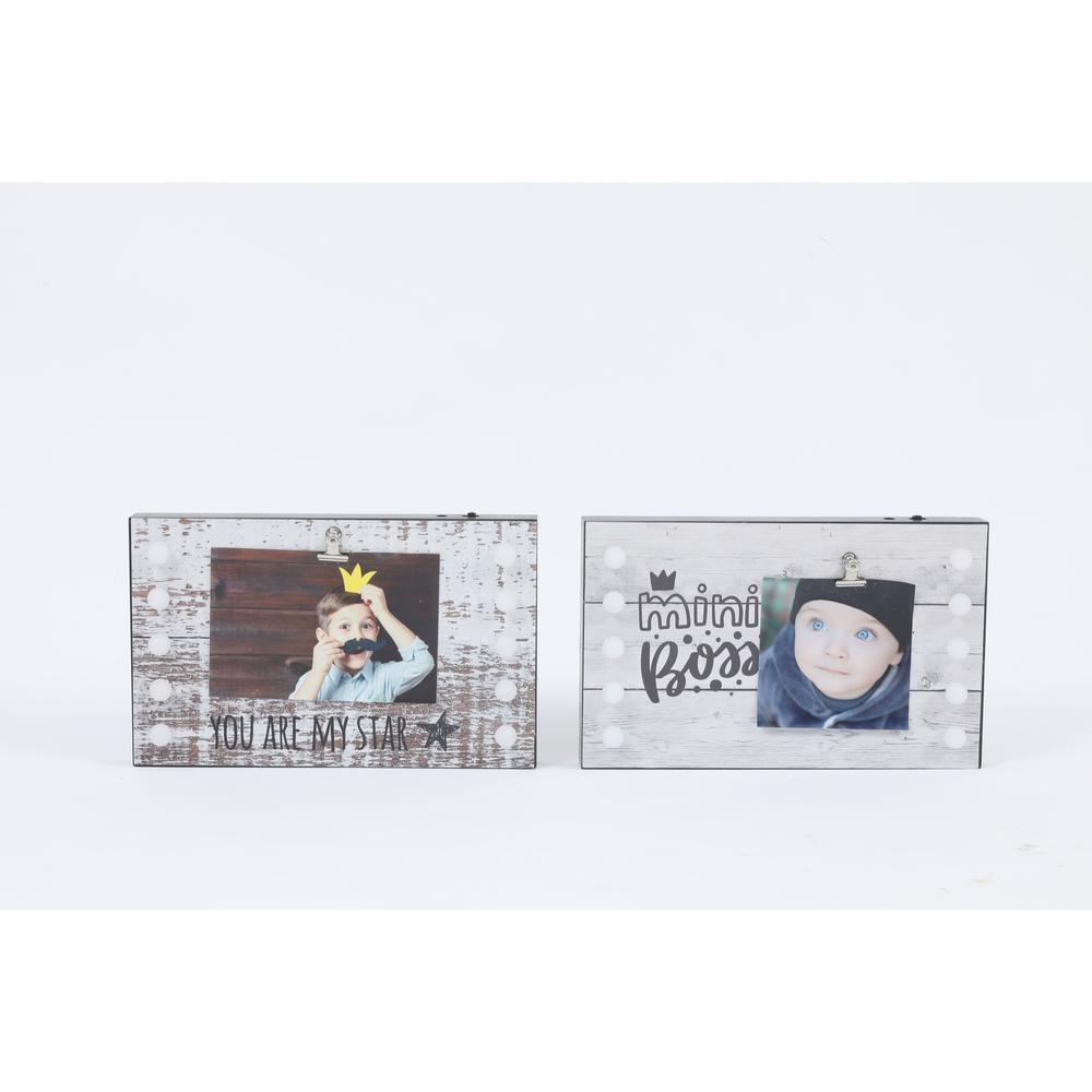2pc Kids Mini-Boss and Star Picture Frame with LED Lights. Picture 1