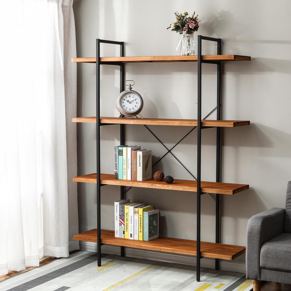 66.5in. H 4-Tier Wood Etagere Bookcase. Picture 3