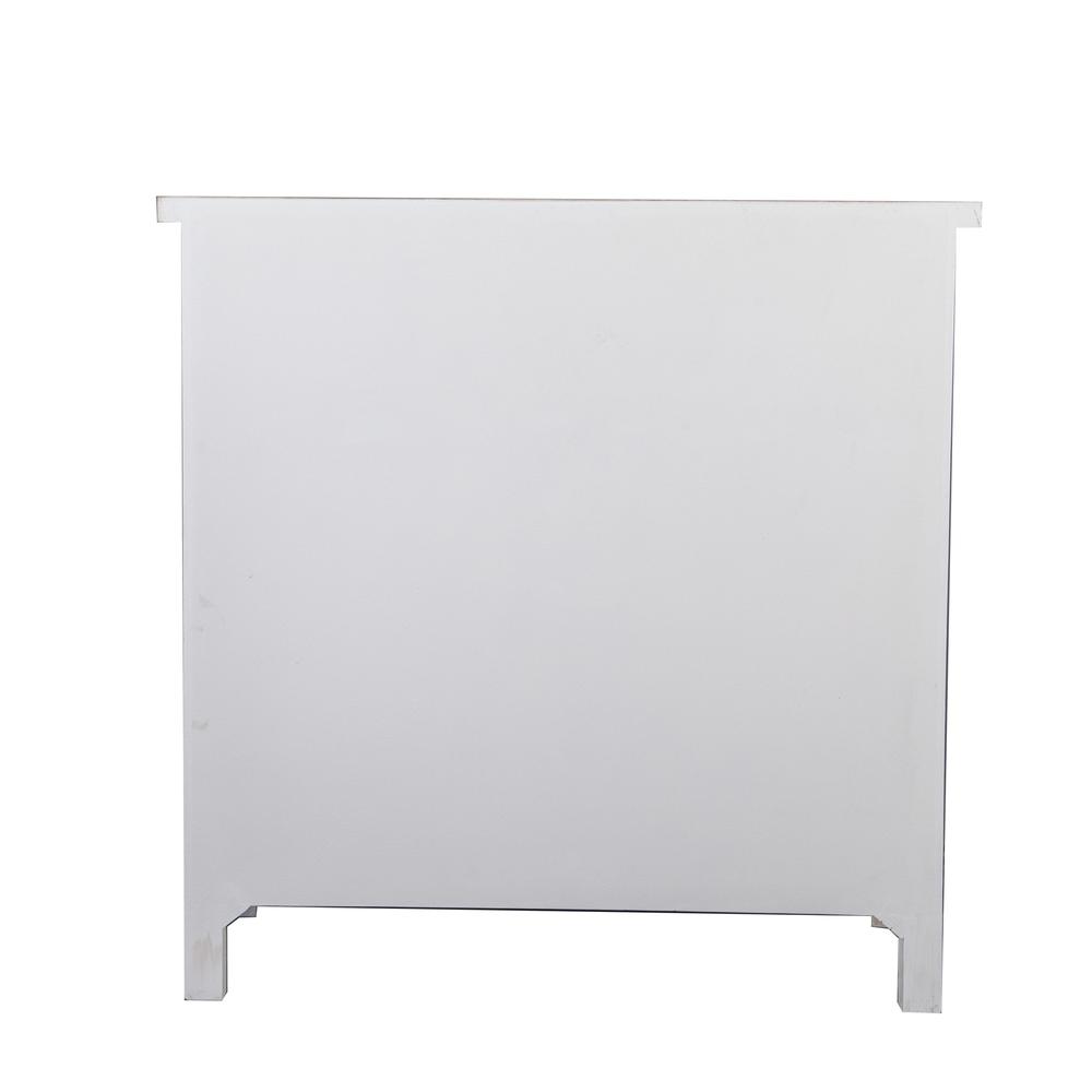 Distressed White Wood 2-Drawer 2-Door Storage Cabinet. Picture 5