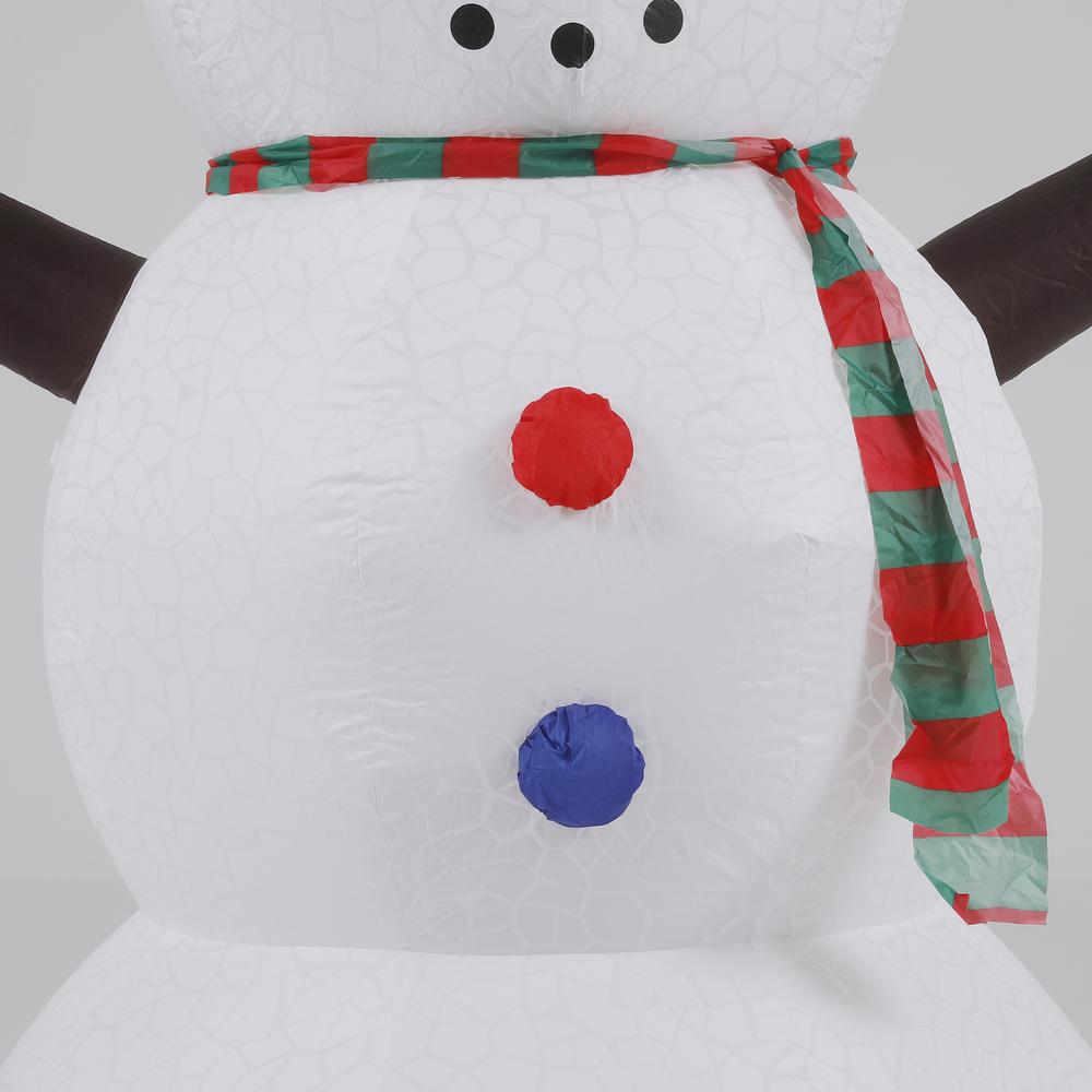 8Ft Snowman Inflatable with Flashing Disco LED Lights. Picture 4