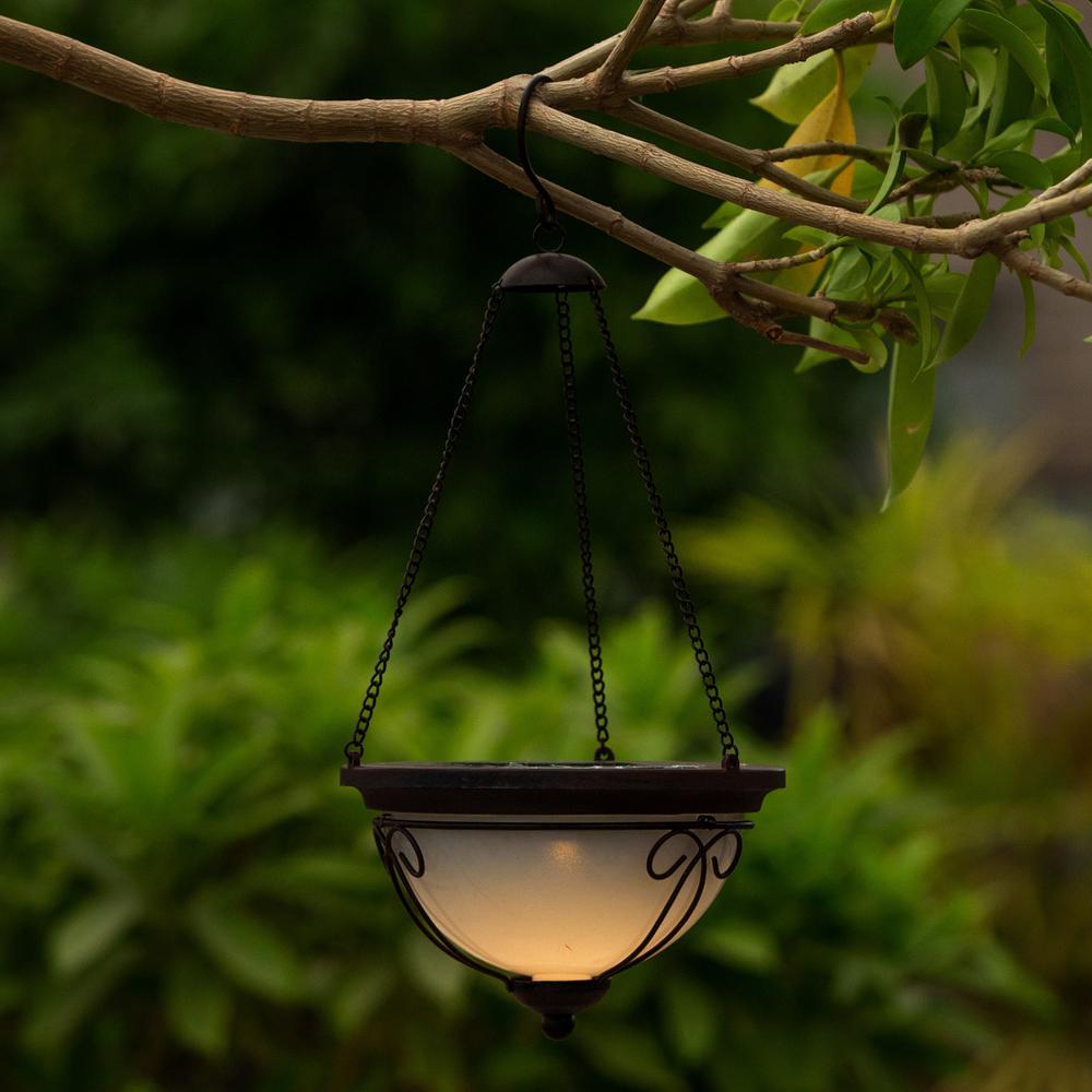 7.1in. Dia. Solar Hanging Accent Light With Scroll Design. Picture 2
